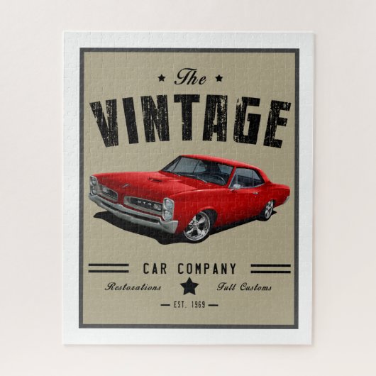 Vintage Red American Gto Puzzle (Vertikal)