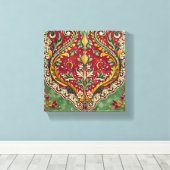 Vintage Red and Green Carpet Leinwanddruck (Insitu (Holzboden))