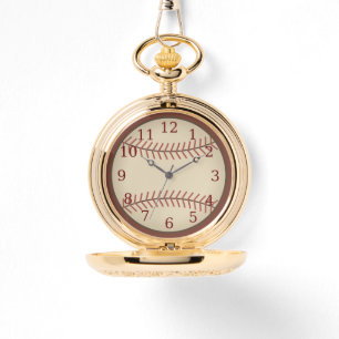 Vintage Red Baseball Pocket Watch Armbanduhr