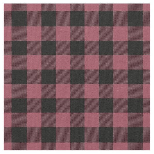 Vintage Red & Black Plaid Gingham Stoff (Nahaufnahme)