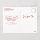 Vintage Red Bow Christmas Photo Feiertagspostkarte (Rückseite)