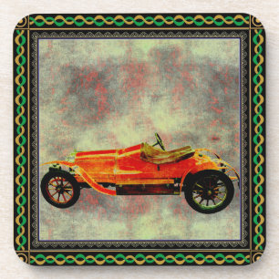 Vintage Red Car Beverage Coaster Getränkeuntersetzer