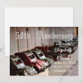 Vintage Red Cars 50 Jahre alt Einladung (Vorne/Hinten)