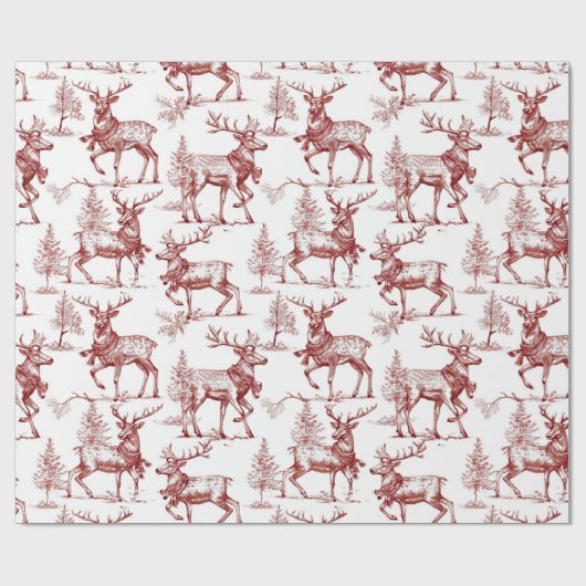 Vintage Red Christmas Geschenkpapier (Flach)