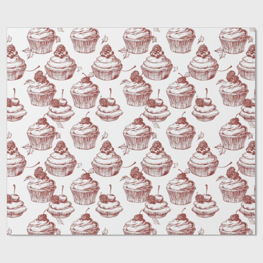 Vintage Red Christmas Geschenkpapier (Flach)