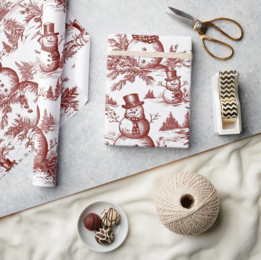 Vintage Red Christmas Geschenkpapier (Kunsthandwerk)