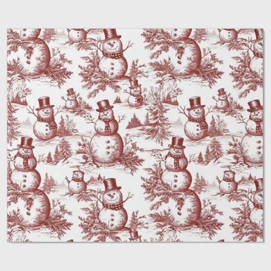 Vintage Red Christmas Geschenkpapier (Flach)