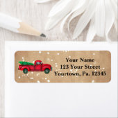 Vintage Red Christmas Tree Truck Address Labels (Insitu)