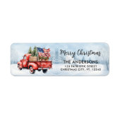 Vintage Red Christmas Truck Flag Rücksendeadresse (Vorne)