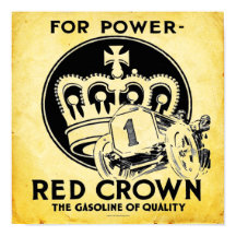Vintage Red Crown Gasoline Druck
