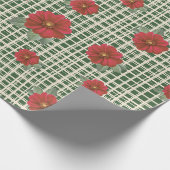 Vintage Red Floral Pattern Geschenkpapier (Ecke)