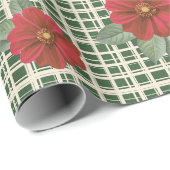 Vintage Red Floral Pattern Geschenkpapier (Rolleneckpunkt)