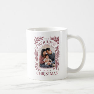 Vintage Red Fröhlichste Weihnachten Zwei Fotos Kaffeetasse