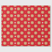 Vintage Red Gingerbread Star Weihnachtskekse Geschenkpapier (Flach)