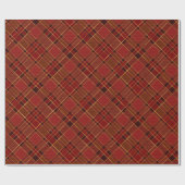 Vintage Red Gold Weihnachten Kariert Geschenkpapier (Flach)