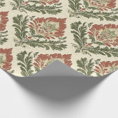 Vintage Red Green Damask Pattern (5) Geschenkpapier (Ecke)