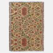 Vintage Red Green Floral Decke (Vorderseite Vertikal)