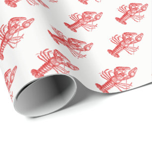 Vintage Red Lobster #1 Zeichnung Geschenkpapier
