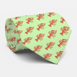 Vintage Red Lobster #1 Zeichnung Sellerie Grün BG Krawatte