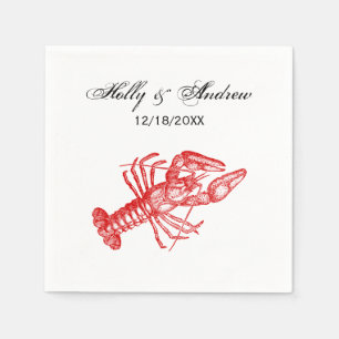 Vintage Red Lobster #1 Zeichnung Serviette