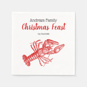 Vintage Red Lobster #1 Zeichnung Serviette