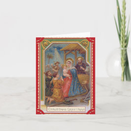 Vintage Red Madonna And Child Religious Christmas Feiertagskarte