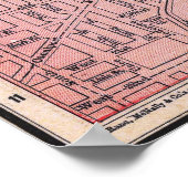 Vintage Red Map of Chicago Poster 1897 (Ecke)