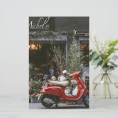 Vintage Red Motor Scooter        Briefpapier (Stehend Vorderseite)