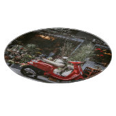 Vintage Red Motor Scooter     Schneidebrett (Ecke)