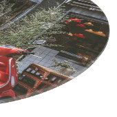 Vintage Red Motor Scooter     Schneidebrett (Ecke)