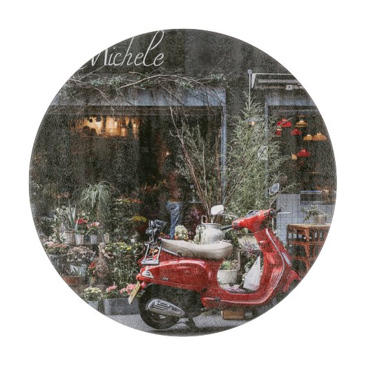 Vintage Red Motor Scooter     Schneidebrett (Vorderseite)