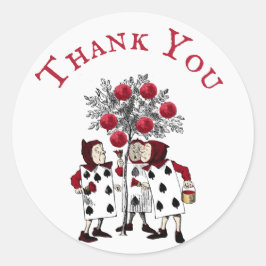 Vintage Red Painting the Roses Vielen Dank Runder Aufkleber