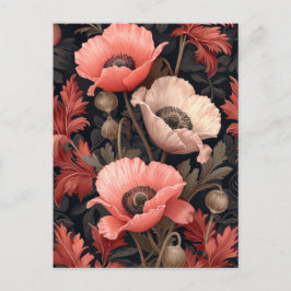 Vintage Red Poppies, Inspiriert von William Morris Postkarte