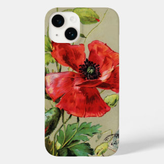 VINTAGE RED POPPY-BLUME IN GRAU Case-Mate iPhone HÜLLE