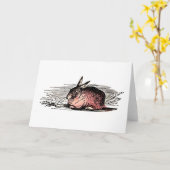 Vintage Red Rabbit Drawing Card Karte (Gelbe Blume)