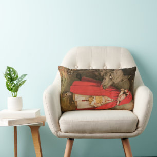 Vintage Red Riding Hood und Big Bad Wolf Lendenkissen