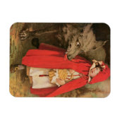 Vintage Red Riding Hood und Big Bad Wolf Magnet (Horizontal)