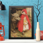Vintage Red Riding Hood und Big Bad Wolf Poster