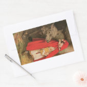 Vintage Red Riding Hood und Big Bad Wolf Rechteckiger Aufkleber (Umschlag)