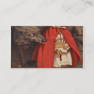 Vintage Red Riding Hood und Big Bad Wolf Visitenkarte