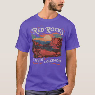 Vintage Red Rocks Denver Colorado Sonnenuntergang  T-Shirt