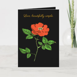 Vintage Red Rose Cartoon Style Cut Out Karte