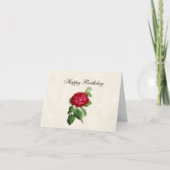 Vintage Red Rose Happy Birthday Karte (Vorderseite)