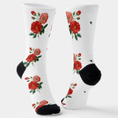 Vintage Red Rose Illustration Thunder_Cove Socken (Gewinkelt)