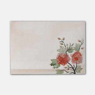 Vintage Red Roses Post-it® Notes 4 x 3 Post-it Klebezettel