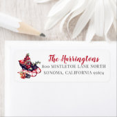 Vintage Red Sleigh Snow Rücksendeadresse (Insitu)