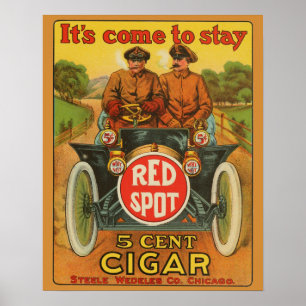 Vintage Red Spot 5 Cent Cigar-Werbeposter Poster