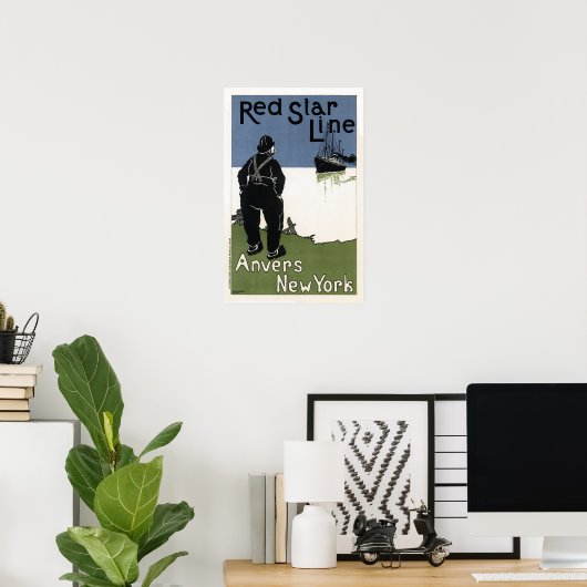 Vintage Red Star Line-Fahrt Poster (Heimbüro)
