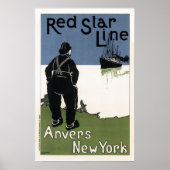 Vintage Red Star Line-Fahrt Poster (Vorne)