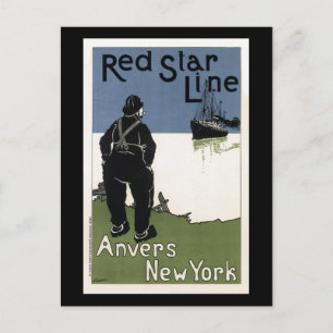 Vintage Red Star Line-Fahrt Postkarte